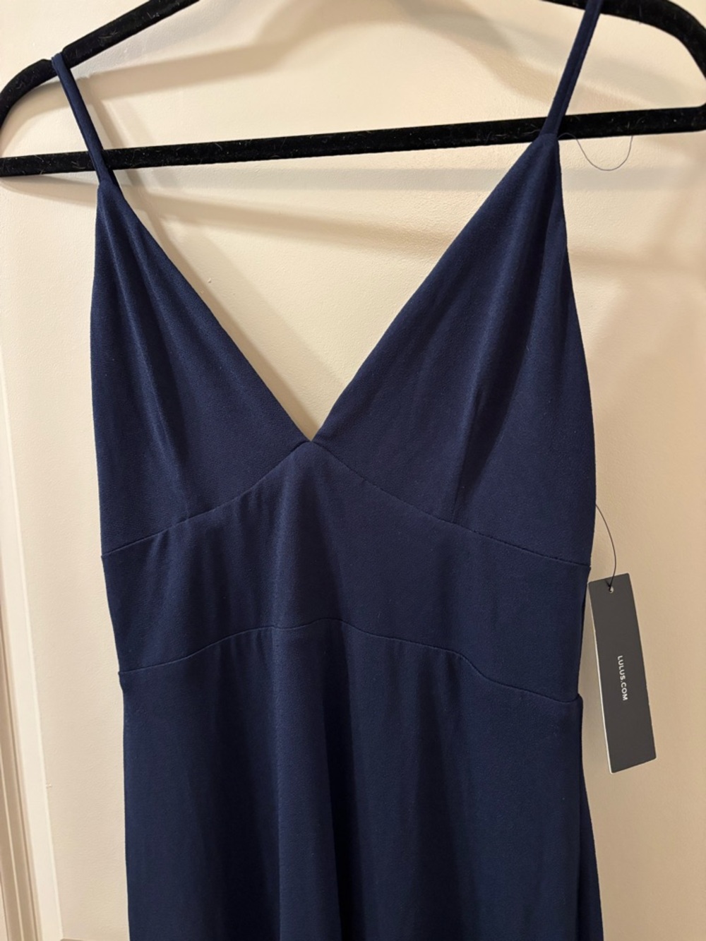Lulu's Midnight Navy Spaghetti Strap Formal Dress - Picture 5 of 6